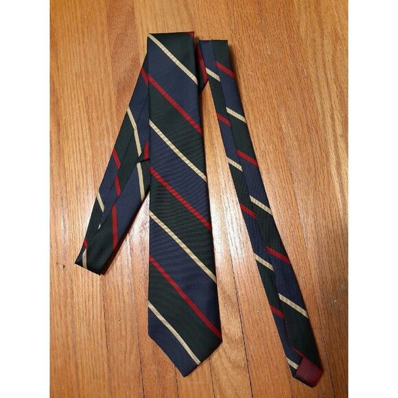 Totino firenze tie navy stripe green red blue handmade - Picture 1 of 3